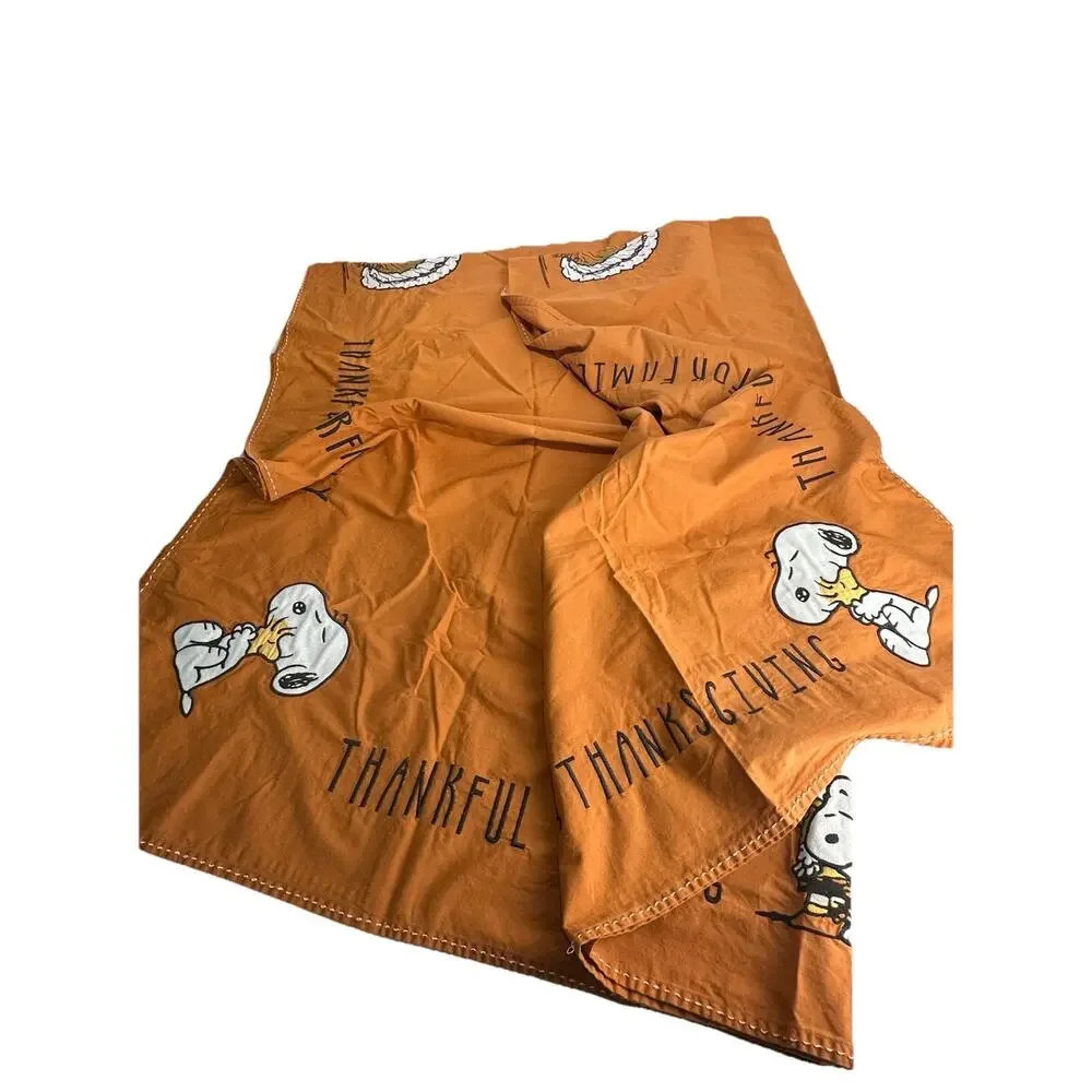 Pottery Barn Kids Cloth Snoopy happy thanksgiving tablecloth Plus Napkins